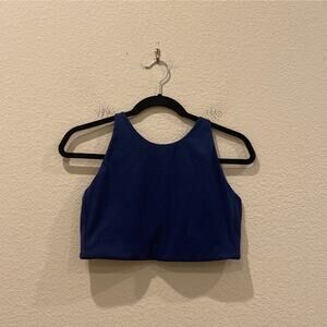 Girlfriend Collective Topanga Criss Cross Sports Bra Blue Size Large